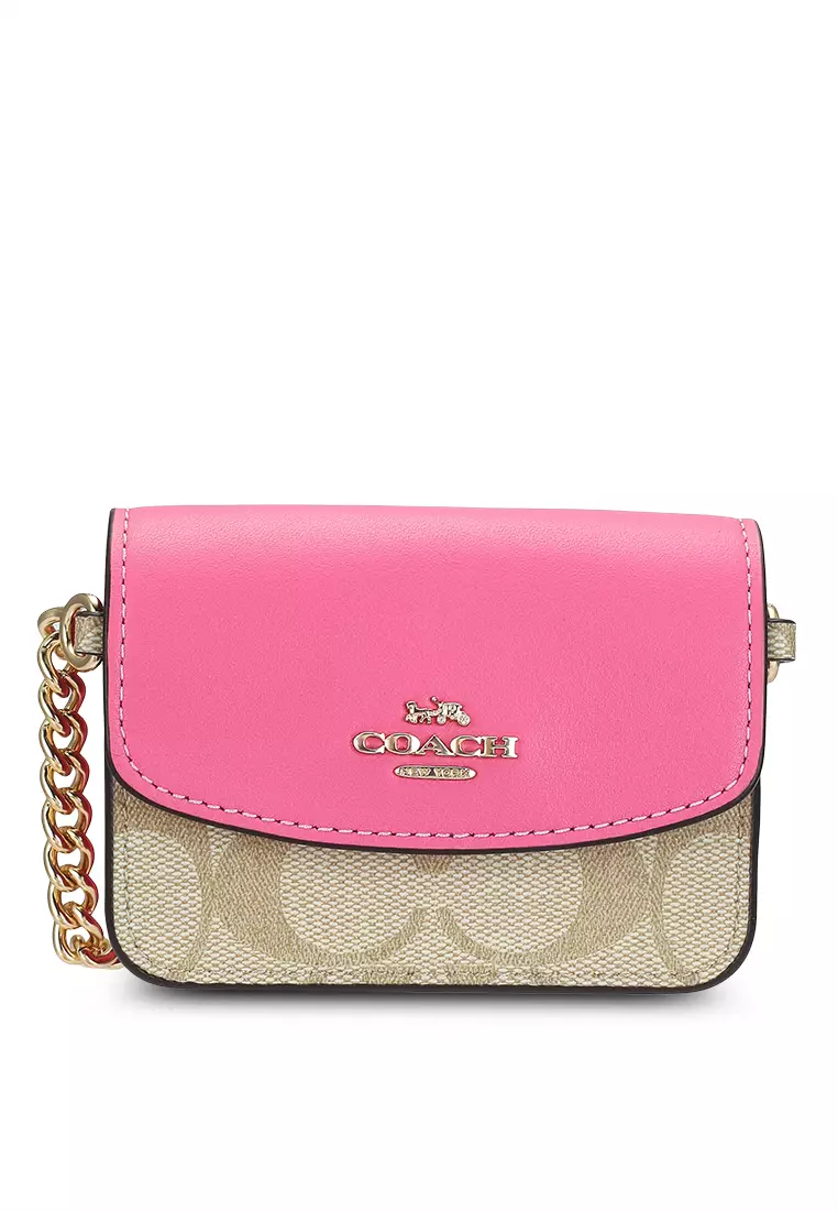 Pink coach purse discount poppy