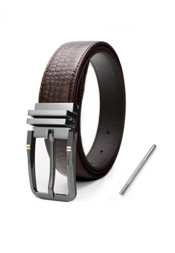 Twenty Eight Shoes brown VANSA Crocodile Leather Pin Buckle Belt  VAM-Bt2P 58F4BAC1C55178GS_1