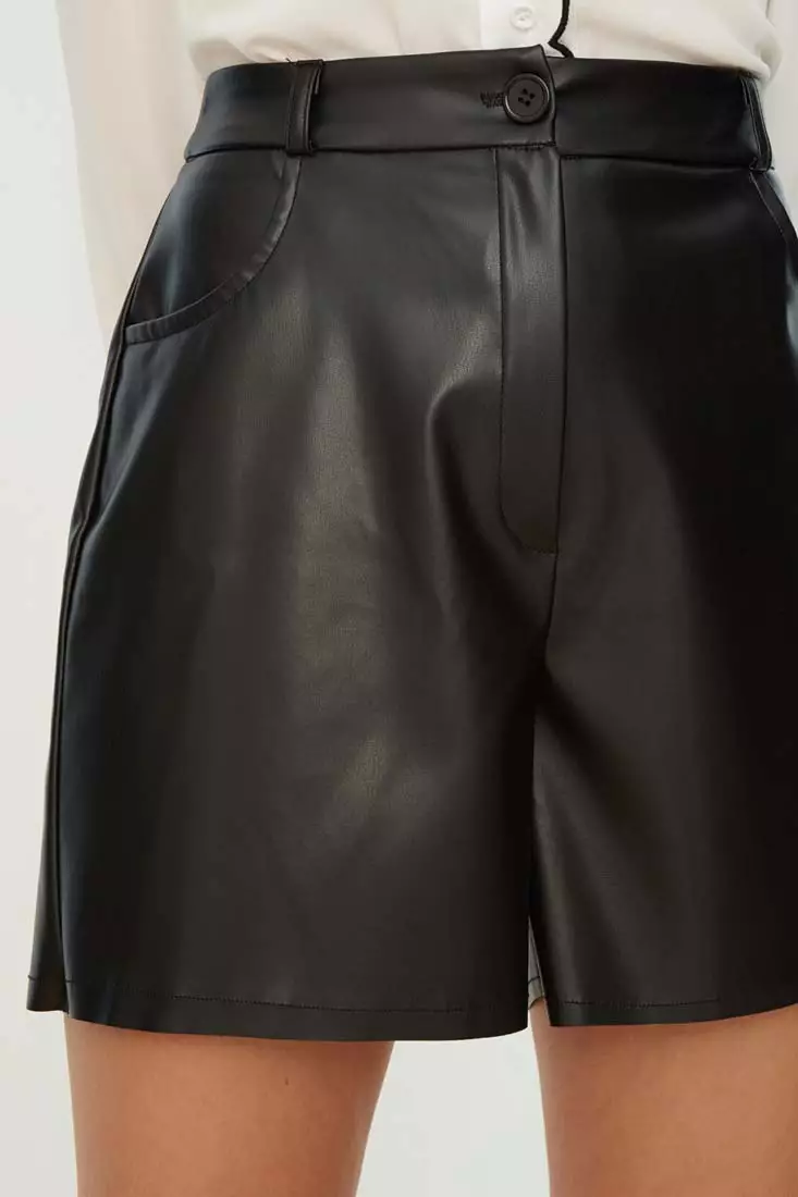 Leather Look Pocket Shorts