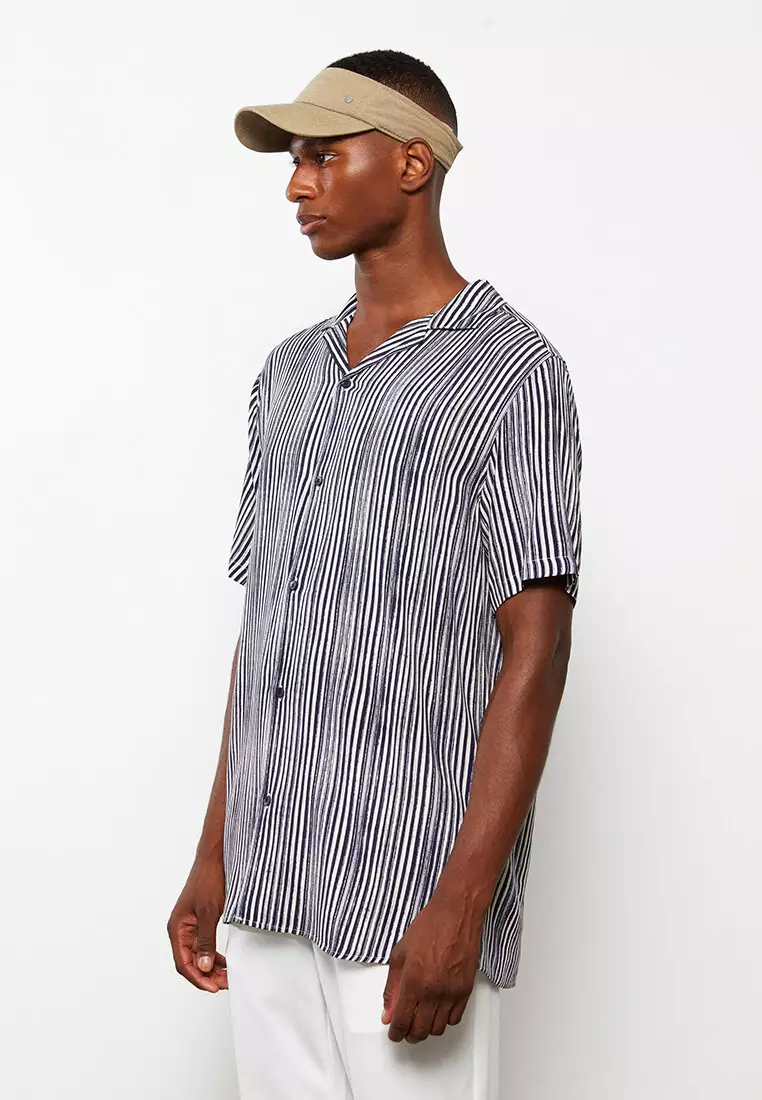 Regular Fit Short Sleeve Striped Men's Shirt