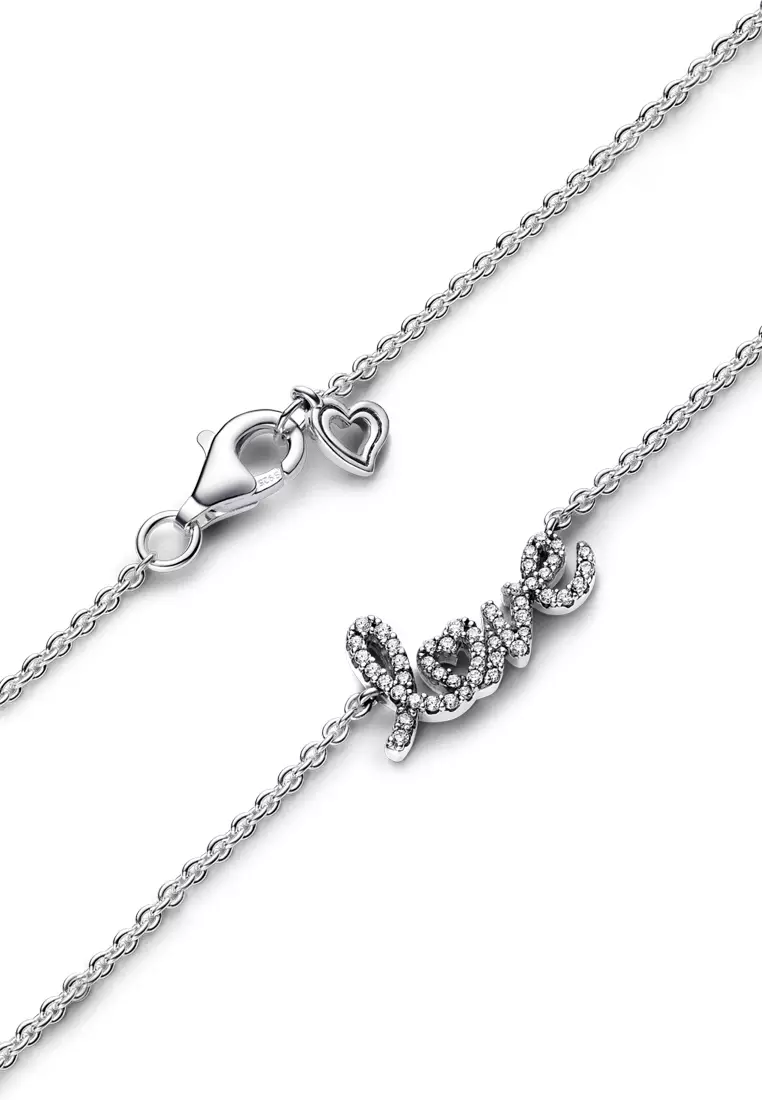 Pandora Sparkling Handwritten Love Collier Necklace (45cm)