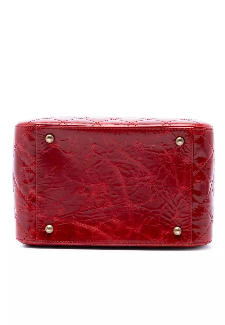 Pre-Loved Chanel Cc Quilted Glazed Calfskin Vanity Case