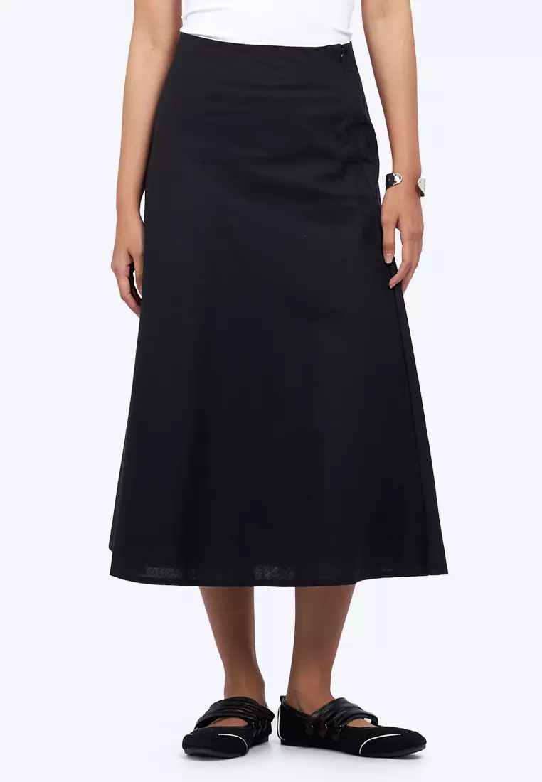 Regular Fit Flowy Midi Skirt