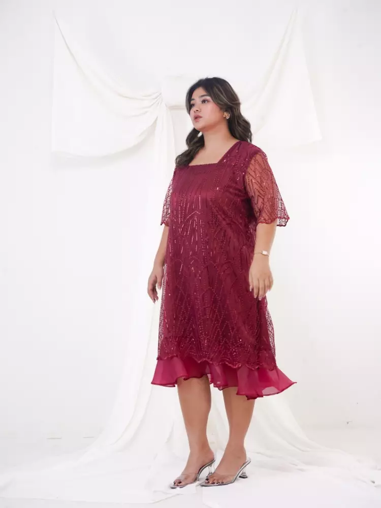 xtramiles Ladies dress aurora dress maroon