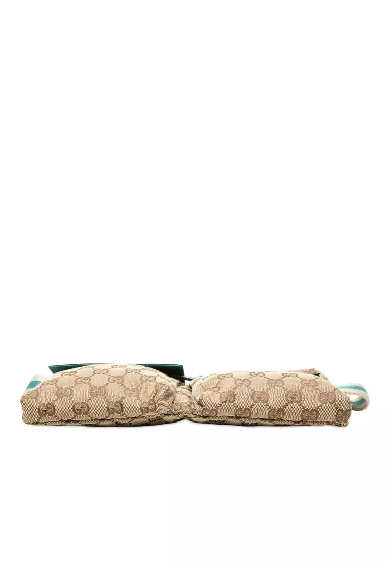 Pre-Loved Gucci Gg Canvas Web Double Pocket Belt Bag