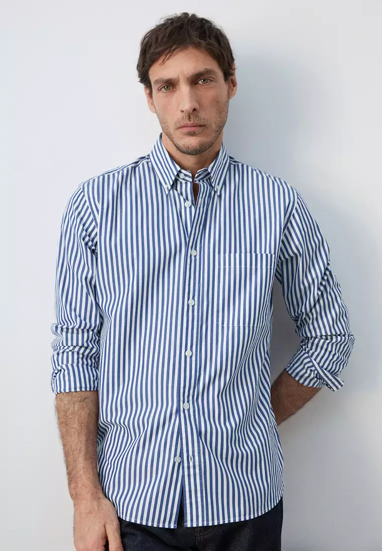 Regular-Fit Striped 100% Cotton Shirt