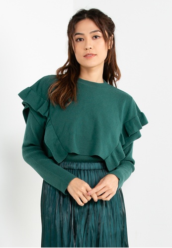 LOWRYS FARM green Frilled Pullover FEFC1AA39A69DDGS_1