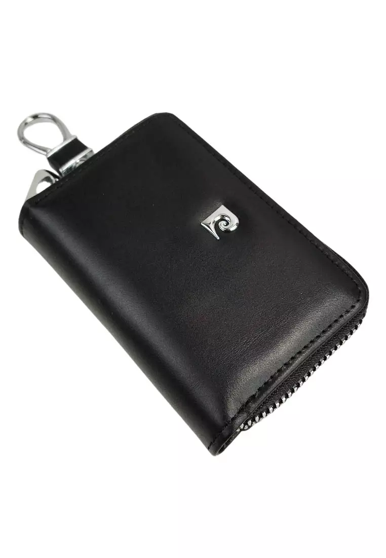 Pierre Cardin Dompet Gantungan Kunci Key Chain Kulit Leather Ring Holder Pouch