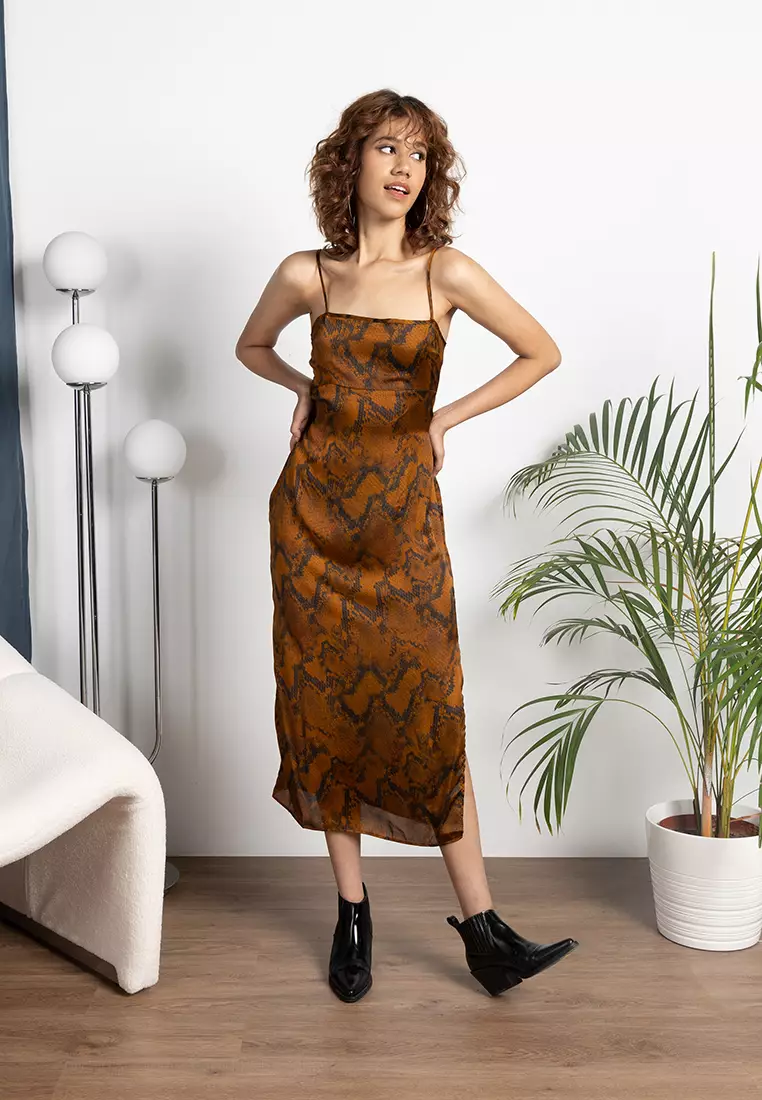 Topshop snake jacquard hotsell knot midi dress