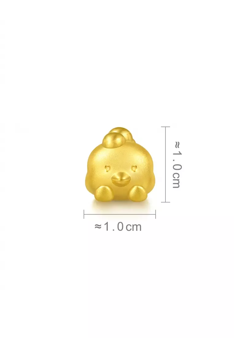999 24K Gold Chinese Zodiac Rooster charm  for Women & Men  95968C  (Bracelet not included)