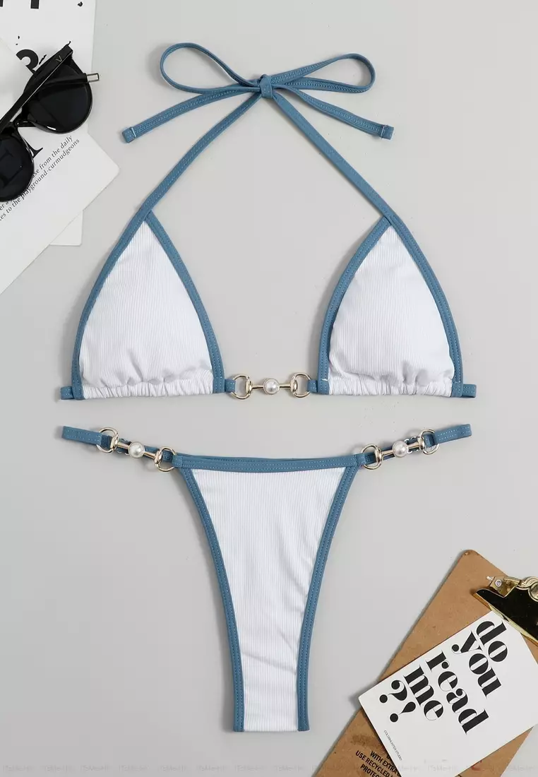 White buckle swimsuit on sale