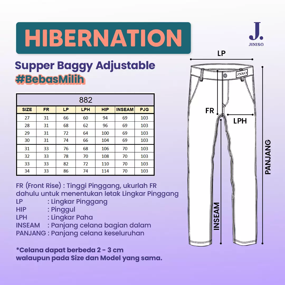 Highwaist Adjustable Super Baggy Jeans 882 HIBERNATION