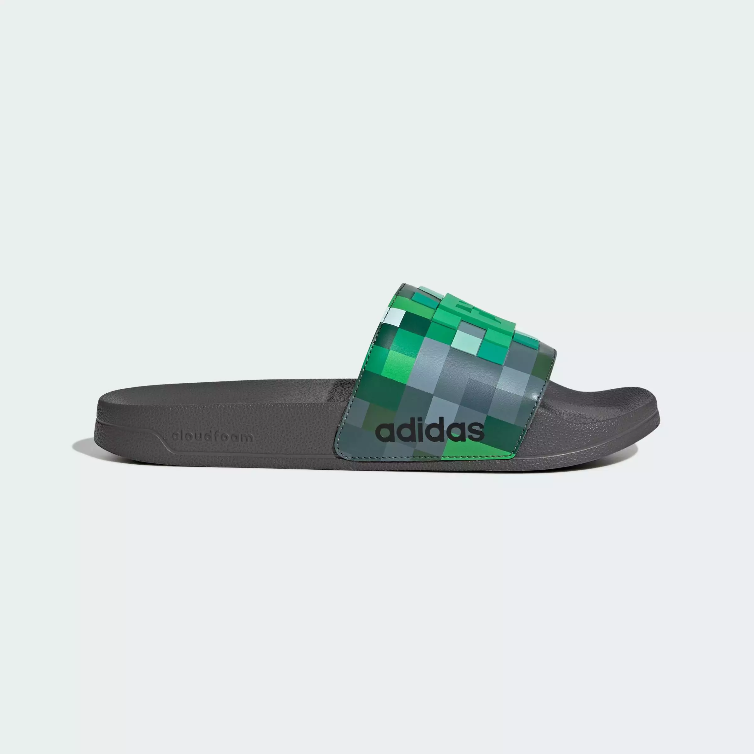 Lifestyle ADILETTE SHOWER MINECRAFT SLIDES Unisex Grey HQ2585