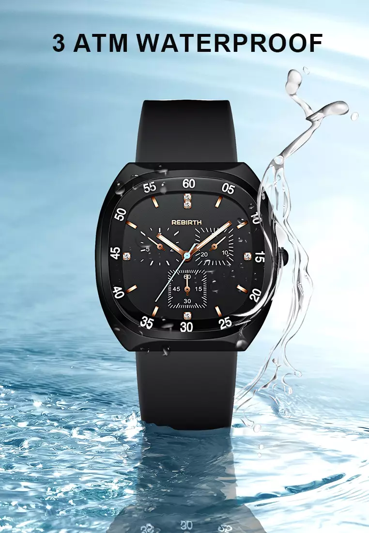 Jam Tangan Wanita Original Berlian Kasual Kuarsa Tali Silikon Anti Air Jam Tangan Cewek hitam