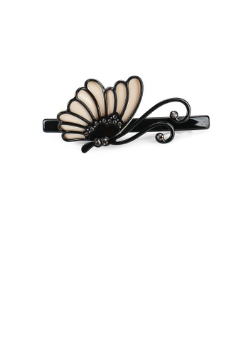 Glamorousky white Fashion and Elegant Butterfly Black Hair Slide with Cubic Zirconia 6A070AC435979CGS_1
