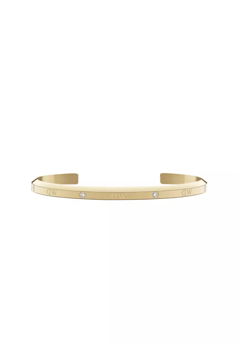 Classic Lumine Bracelet Gold Small/Large - Stainless Steel Bracelet cuff for women and men - crystals