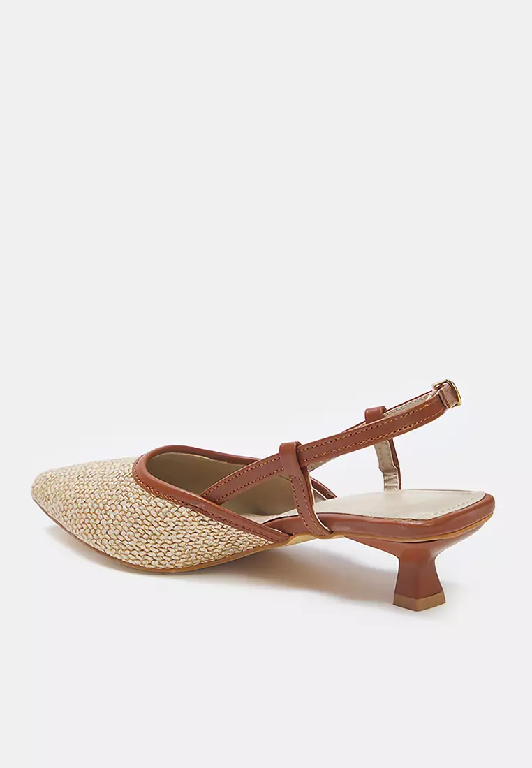 Knitted Open Back Kitten Heels