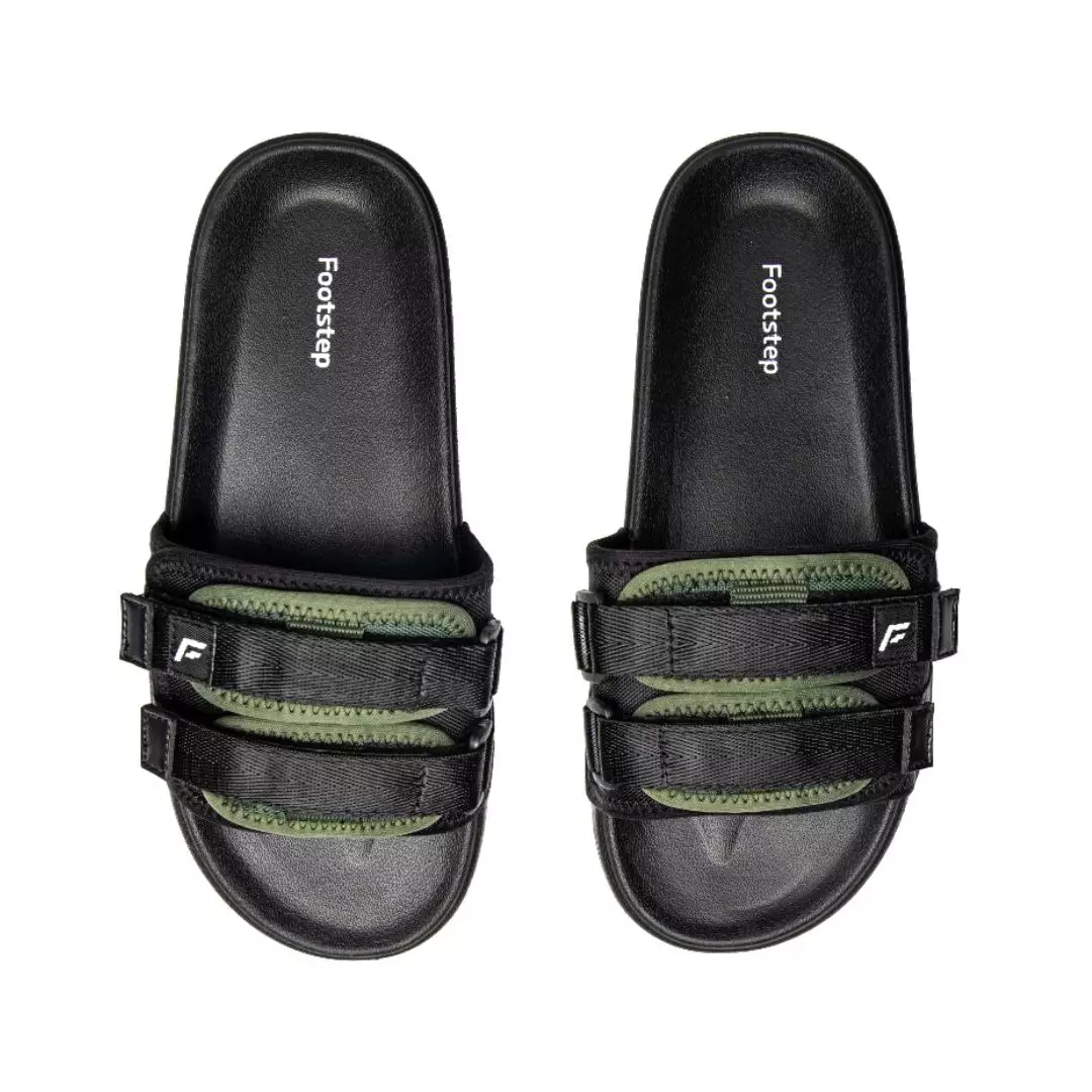 Footstep Footwear Sandal Pria Slide Maxi Black Army Original Sandal