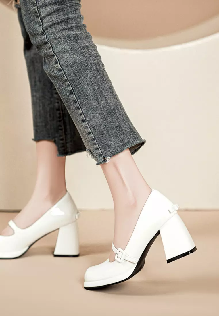 7CM Girly Patent Leather Mary Jane Shoes TE876-8