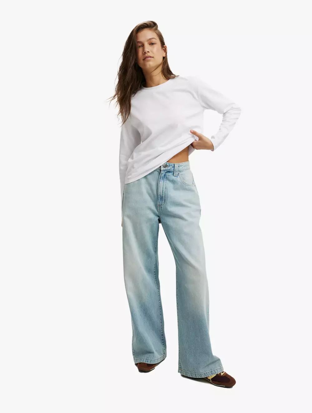 Cotton On - L/S TOPS - Hyper Weave Long Sleeve - WHITE