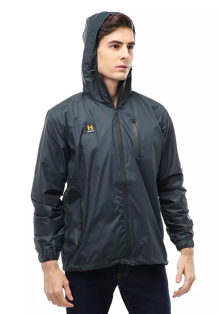 Clover Outerwear Jacket Hoodie Pria Waterproof Anti Air Material Taslan ORIGINAL - Green Bottle