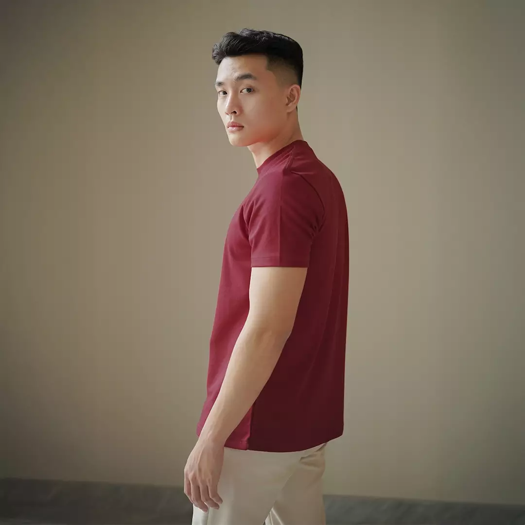 Kale JUNO MAROON/ Cotton Cloudy / Atasan Kaos Pria / Kaos Basic Pria 