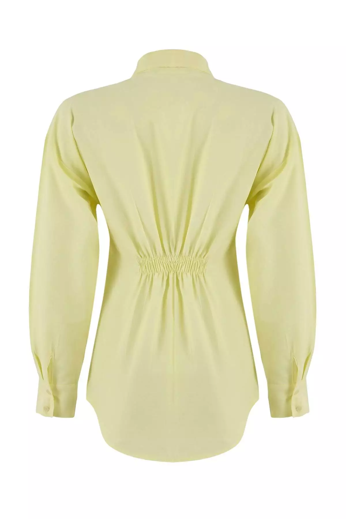Light Yellow Cotton Pack Front Double-Patch Detailed Fitted/Waist-Fitting Cotton Pack Shirt Tctss26Tg00016
