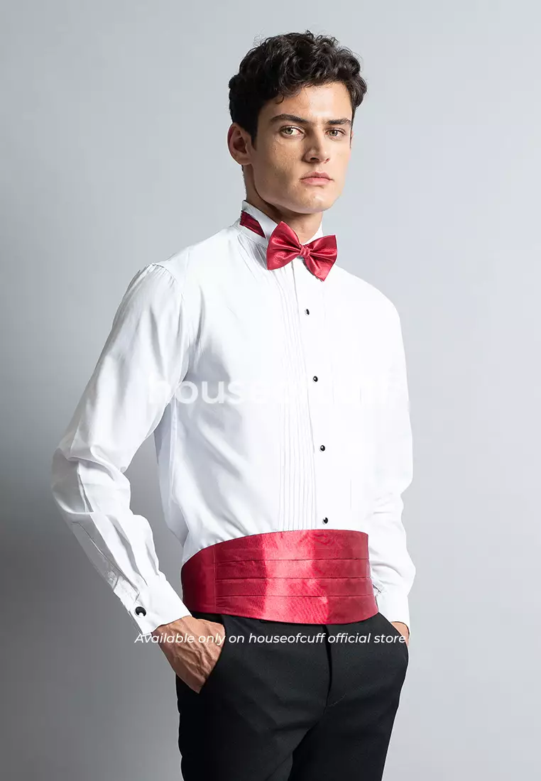 Suspender Gesper Belt Wedding Best Man Cummerbund Merah