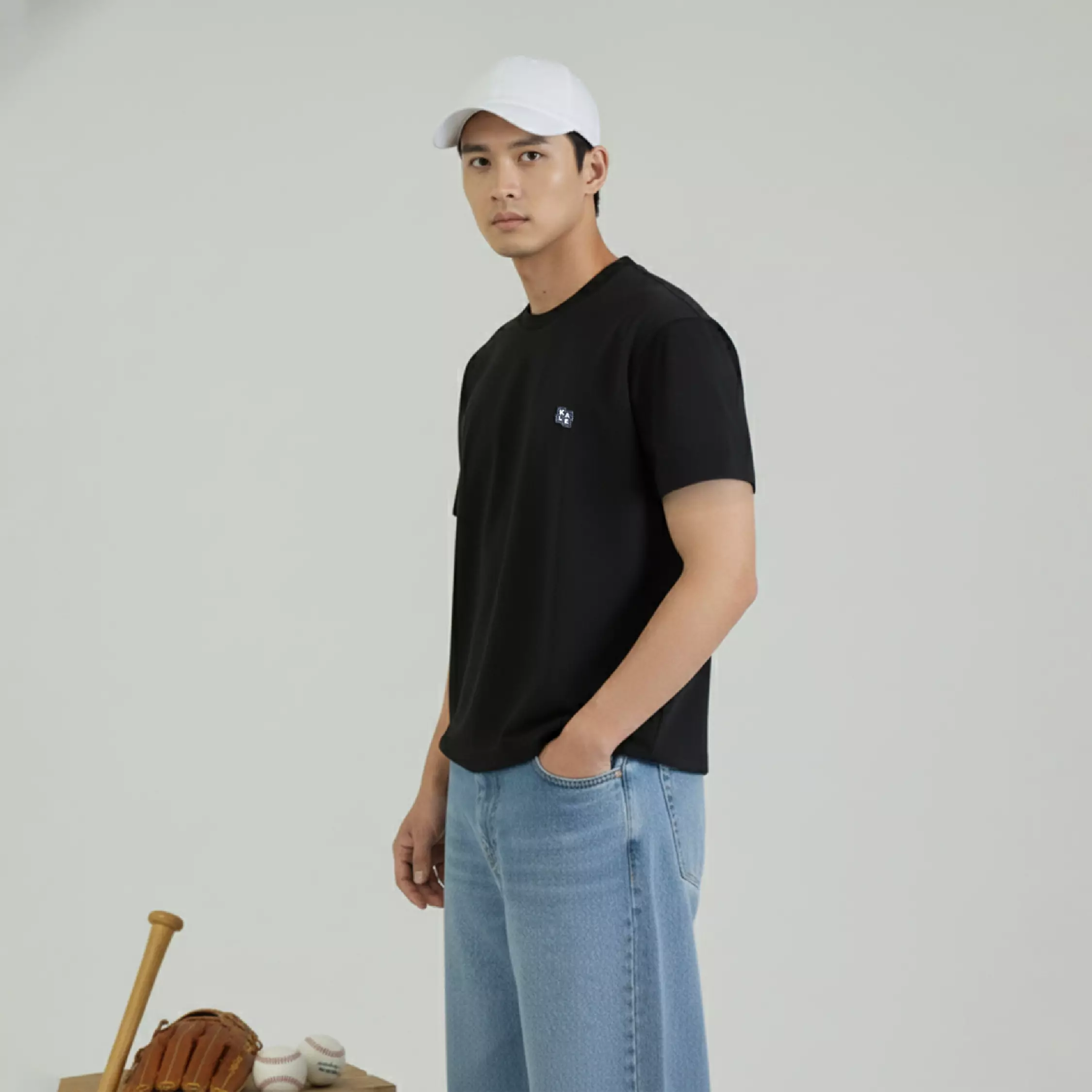 KALE NEO BLACK T-Shirt Fitted Tee Short Sleeve Cotton Cloudy