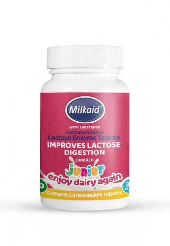 MilkAid Milkaid Lactase Enzyme Junior Tablets 60s 2F3DCESDB08278GS_1