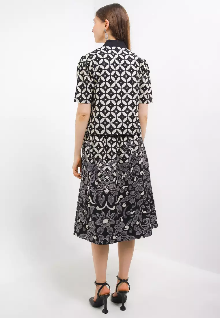 Setelan Dracona Atasan Batik Blouse dan Bawahan Rok Batik