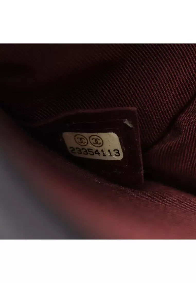 Pre-Loved Chanel CC University matelasse chain shoulder bag Caviar skin black antique silver hardware 2WAY