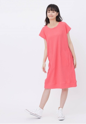 so that's me red Waffle Knit Drop Shoulder Summer Dress Watermelon Red 5F398AA190CAF3GS_1