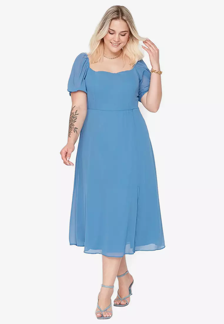 Buy Trendyol Plus Size Slit Woven Dress 2024 Online
