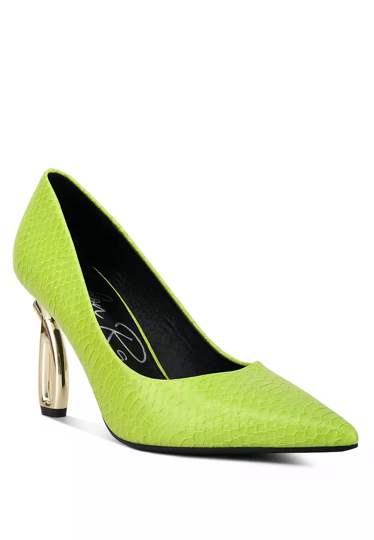 Neon snake print heels on sale