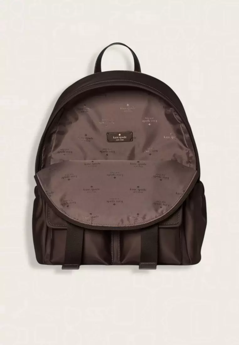 Kate Spade Carter Ksnyl Cargo Large Backpack Hot Fudge