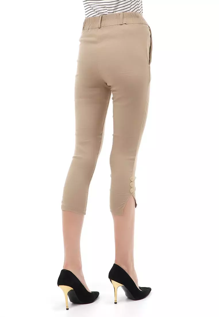 Jourel Long Pants Casual Wanita Soft Jeans Strecth Material Cotton ORIGINAL - Cream