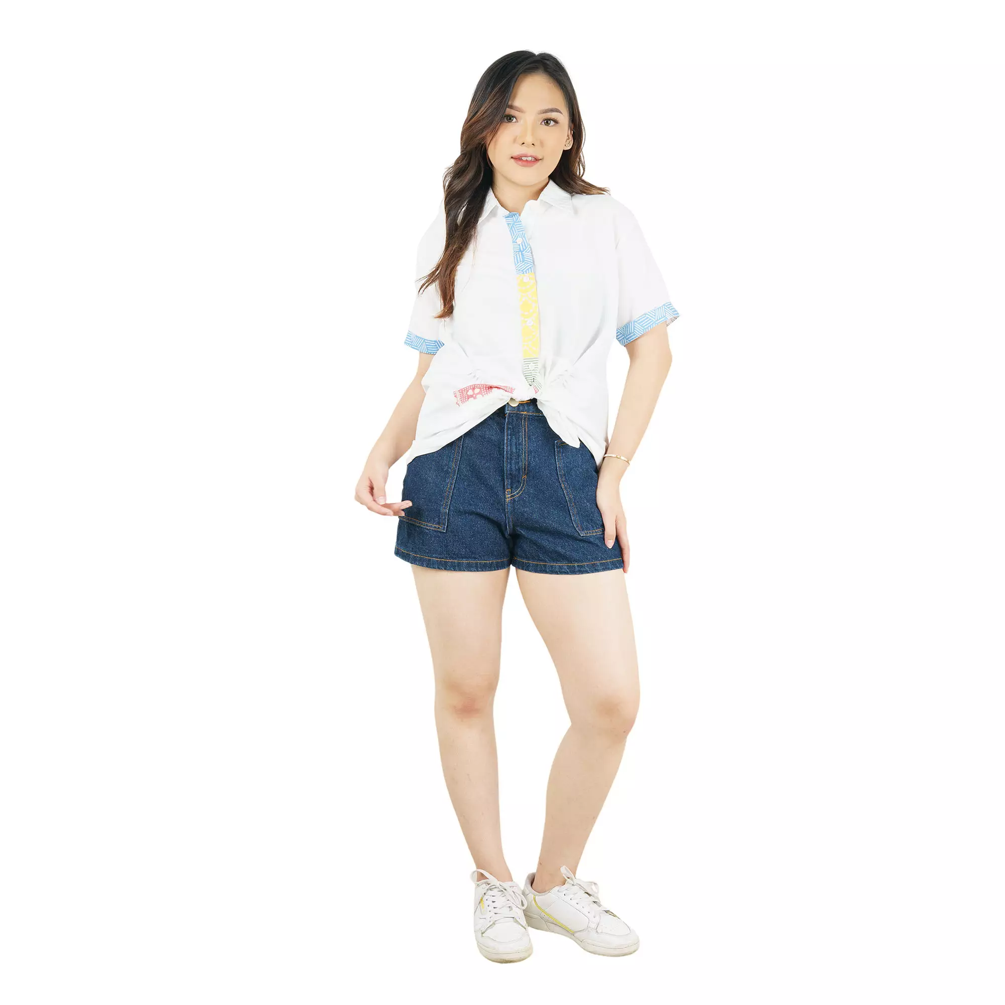 Blouse Batik Wanita - Bhatara Batik Senada - Atasan Batik Modern Lengan Pendek