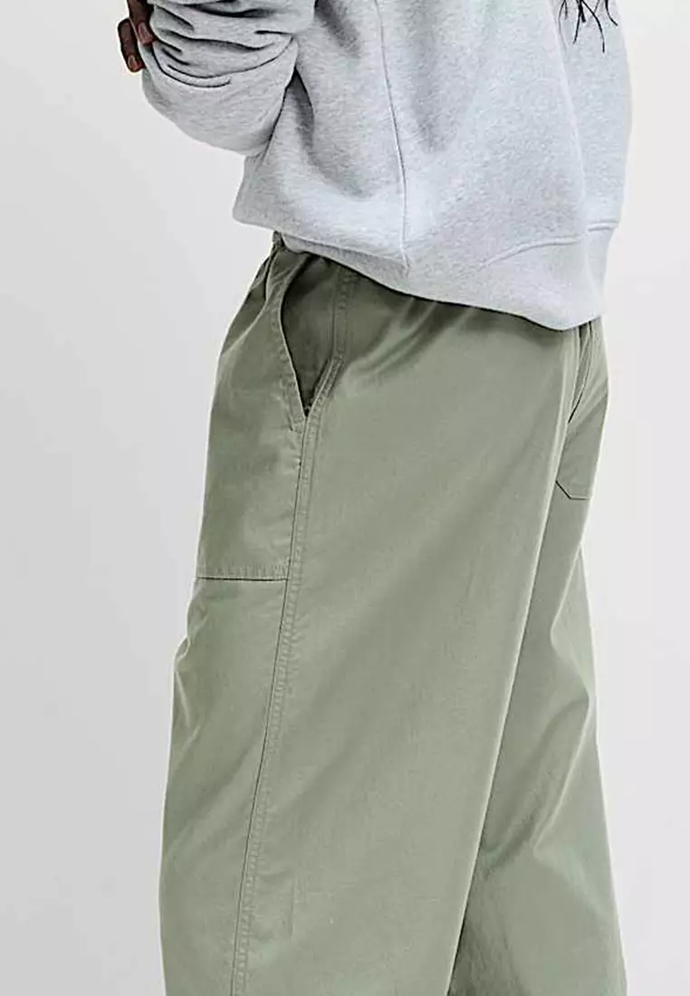 Pure Cotton Pull On Carrot Leg Trousers