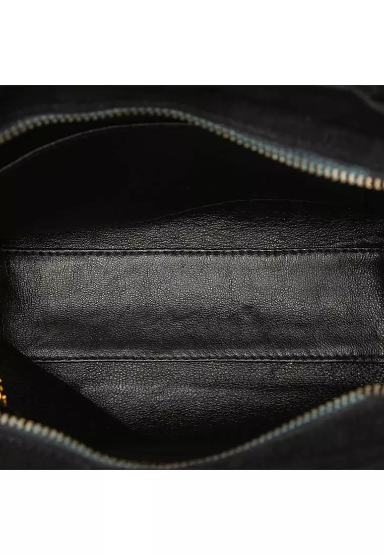 Pre-Loved Chanel Cc Diamond Quilted Suede Crossbody