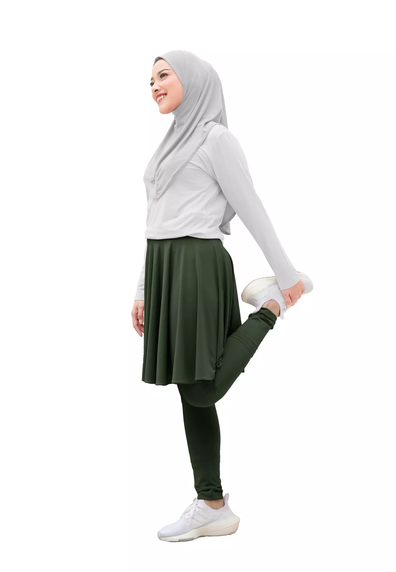 Zelena - Chahra Leggings Skirt | Celana Olahraga Legging Rok Wanita - L dan XL