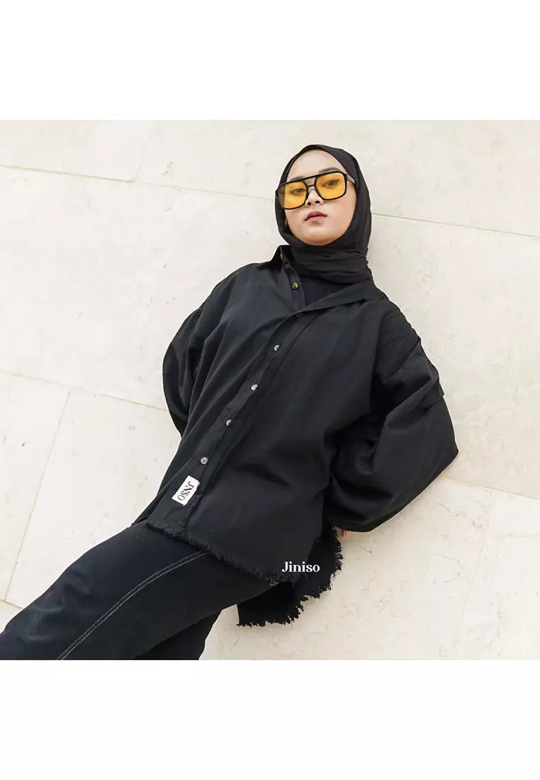 Kemeja Denim Raw Oversize Unisex HYPER ACTIVE