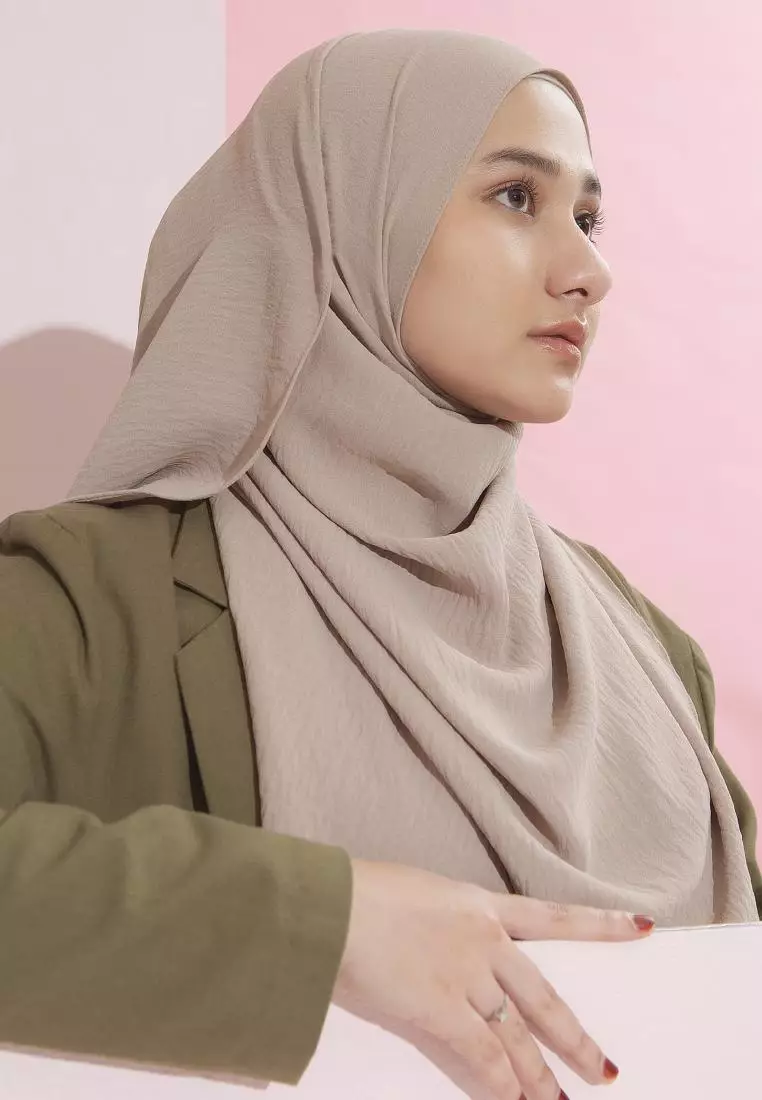 Zeera Shawl (Pashmina Melayu Lozy x Nadzira) Nude Cream