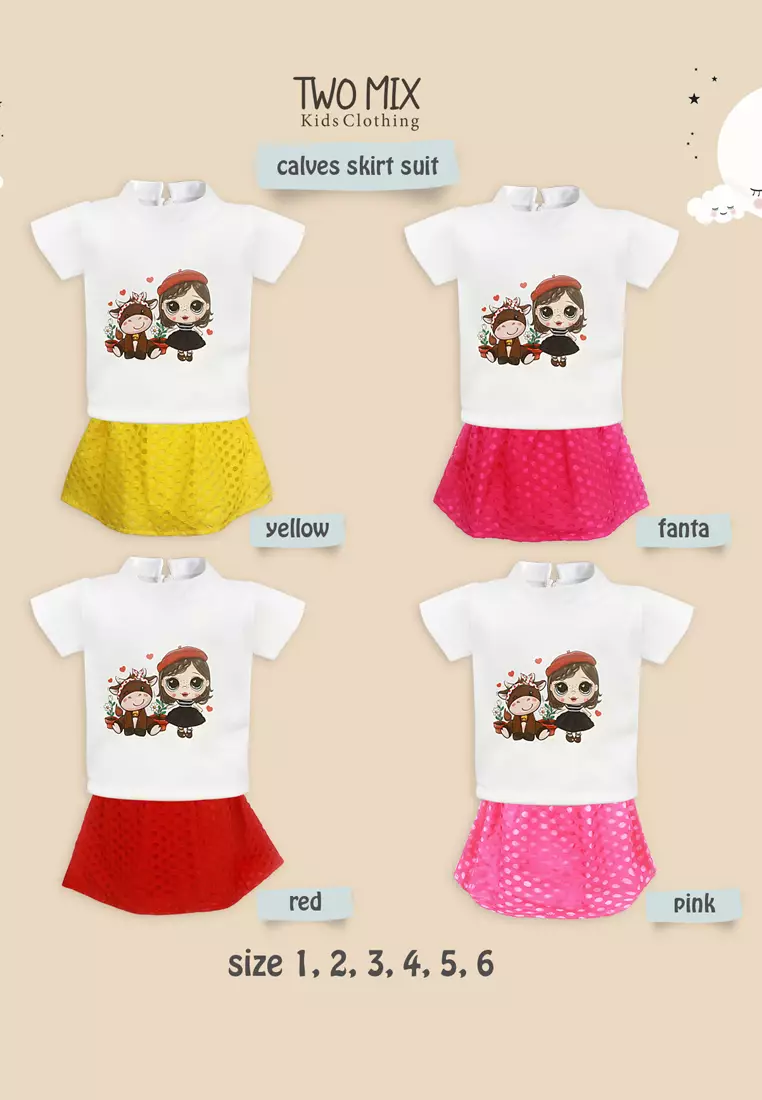 Two Mix - Setelan Anak Perempuan - Set Baju Anak Cewek Atasan Bawahan 1-6 tahun 4316
