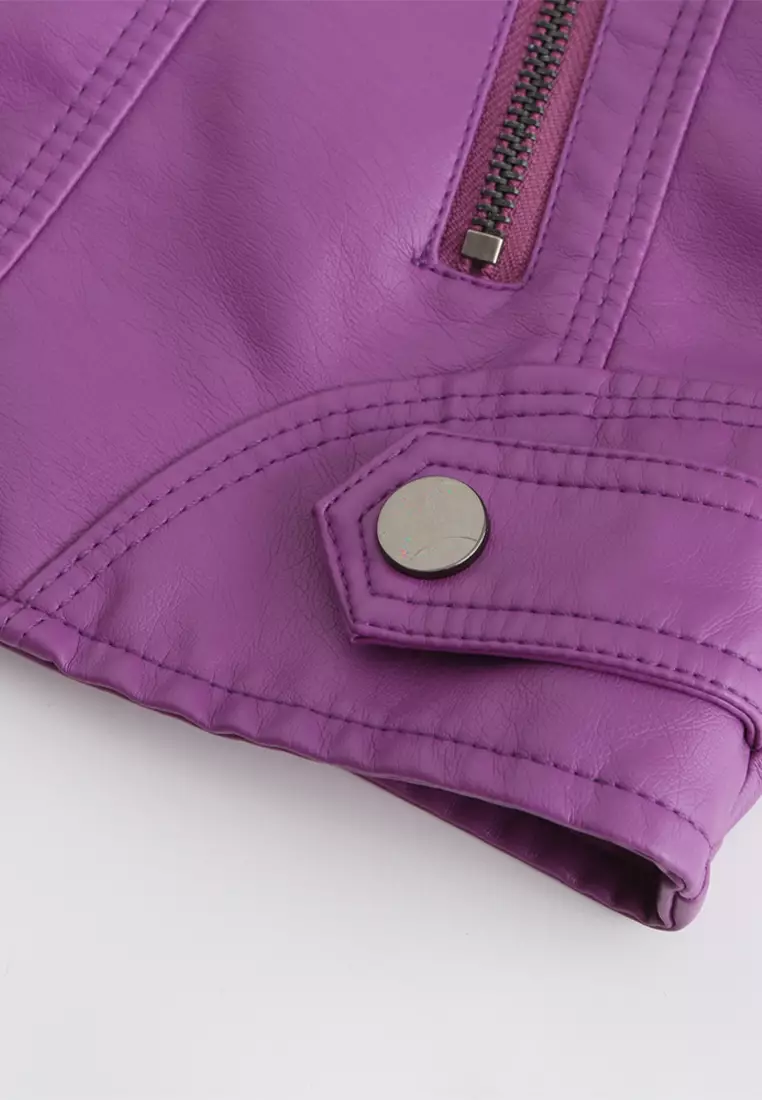 Girls purple sale leather jacket