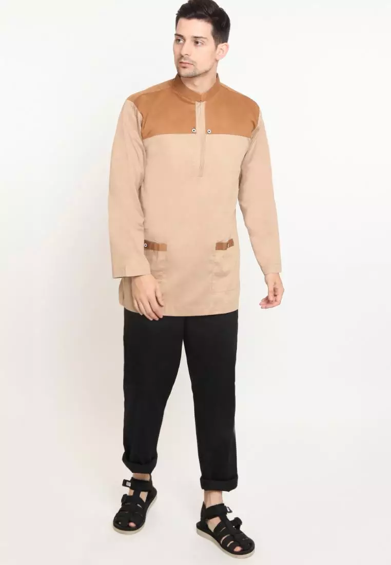 Baju Koko Pria Muslim Zayidan Ghani - Cream