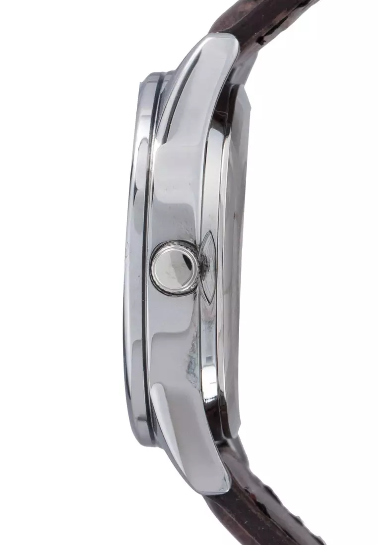 Casio Jam Tangan Wanita - Brown Silver - Leather Strap - LTP-V005L-7B3