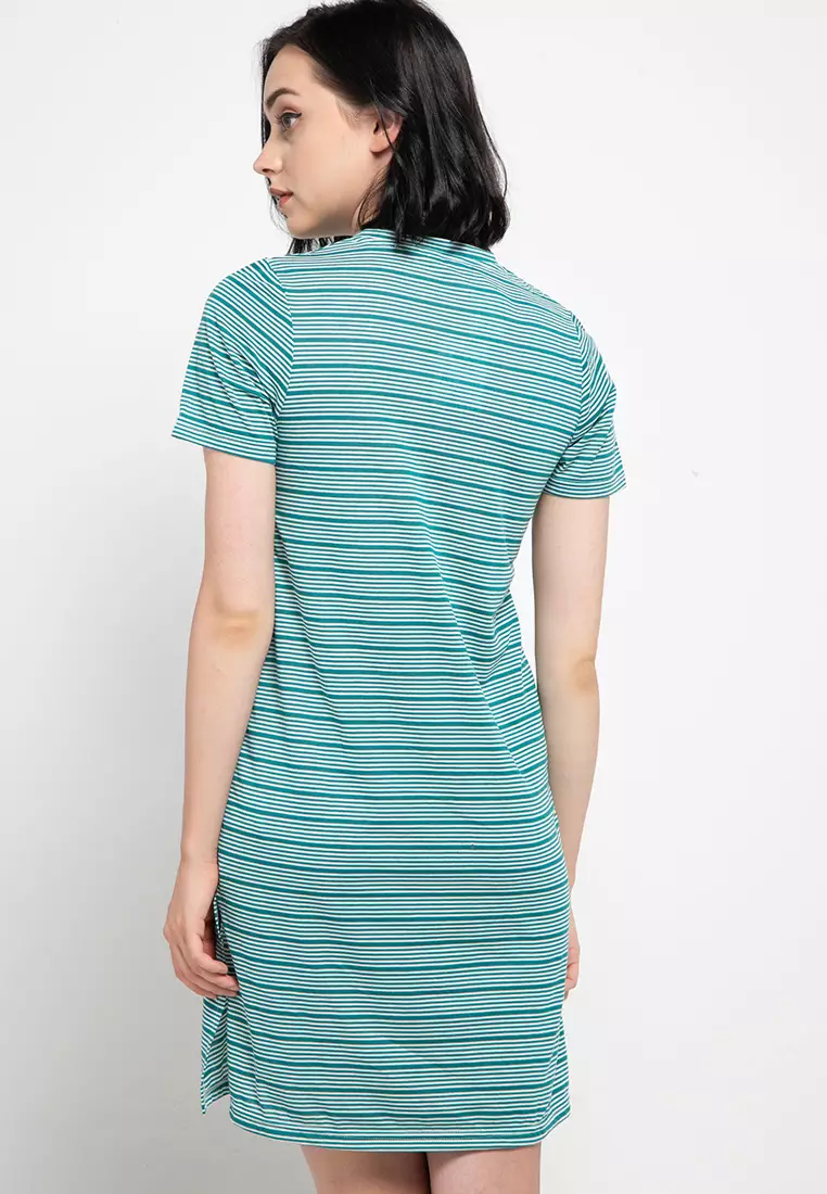 Daster Dress Stripe Pocket Sleepwear