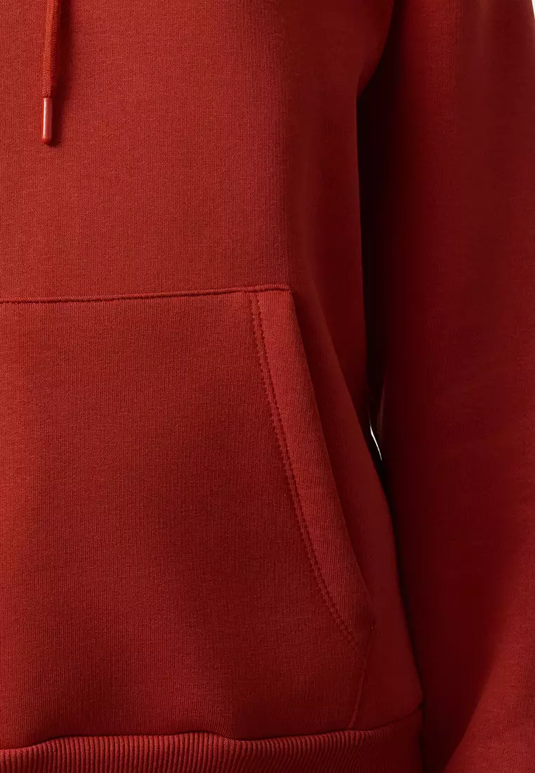 Thick Fleece Inside Oversize/Wide Fit Hooded Basic Knitted Sweatshirt