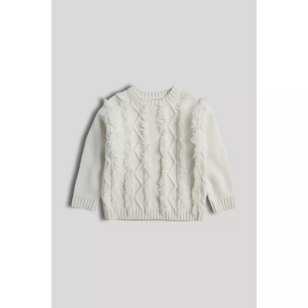 Mothercare White Fringed Jumper - Sweater Anak Perempuan (Krem)